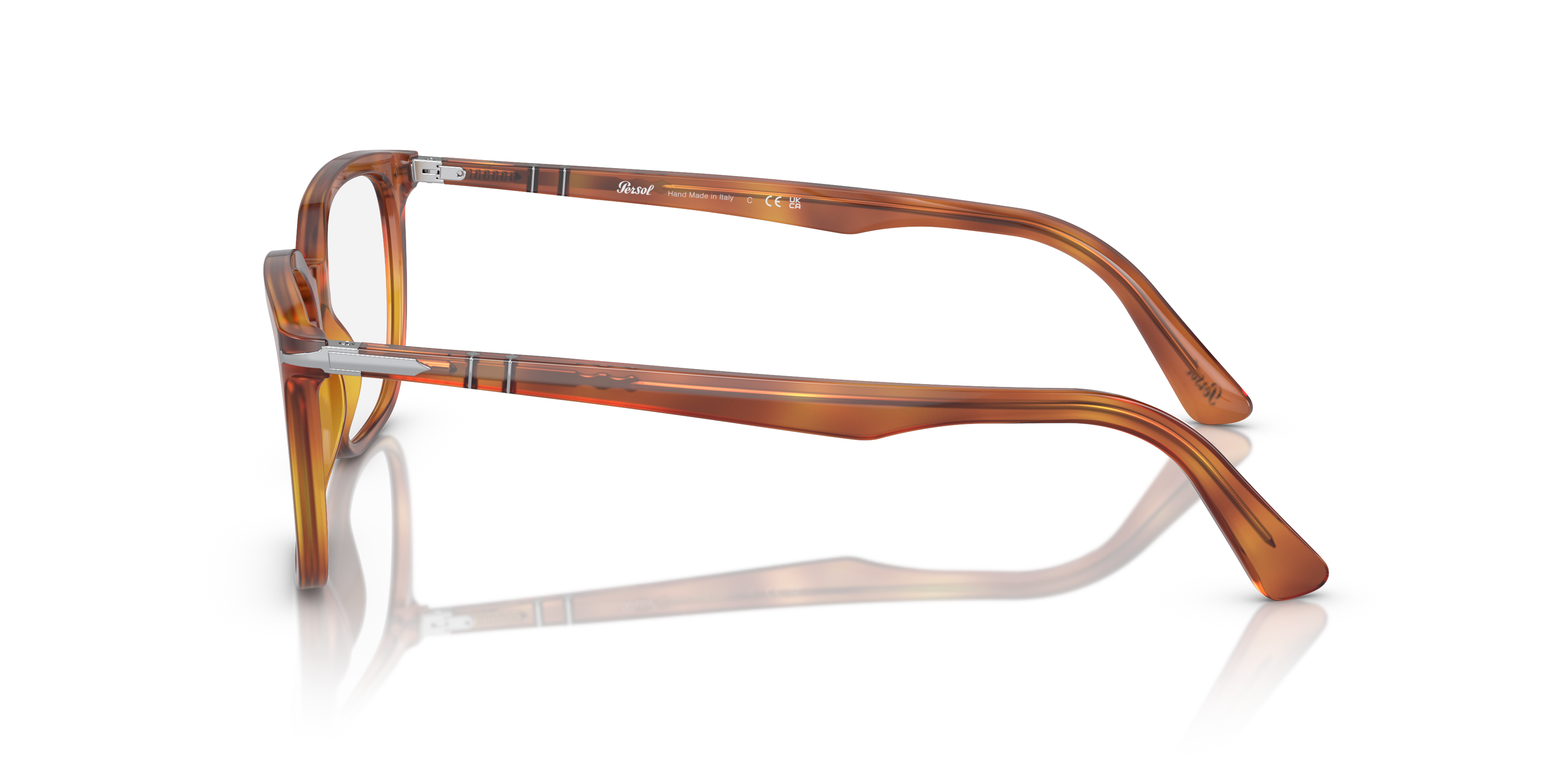 PO3298V Terra Di Siena AcetaatEyeglass Frames van B24, Zijaanzicht