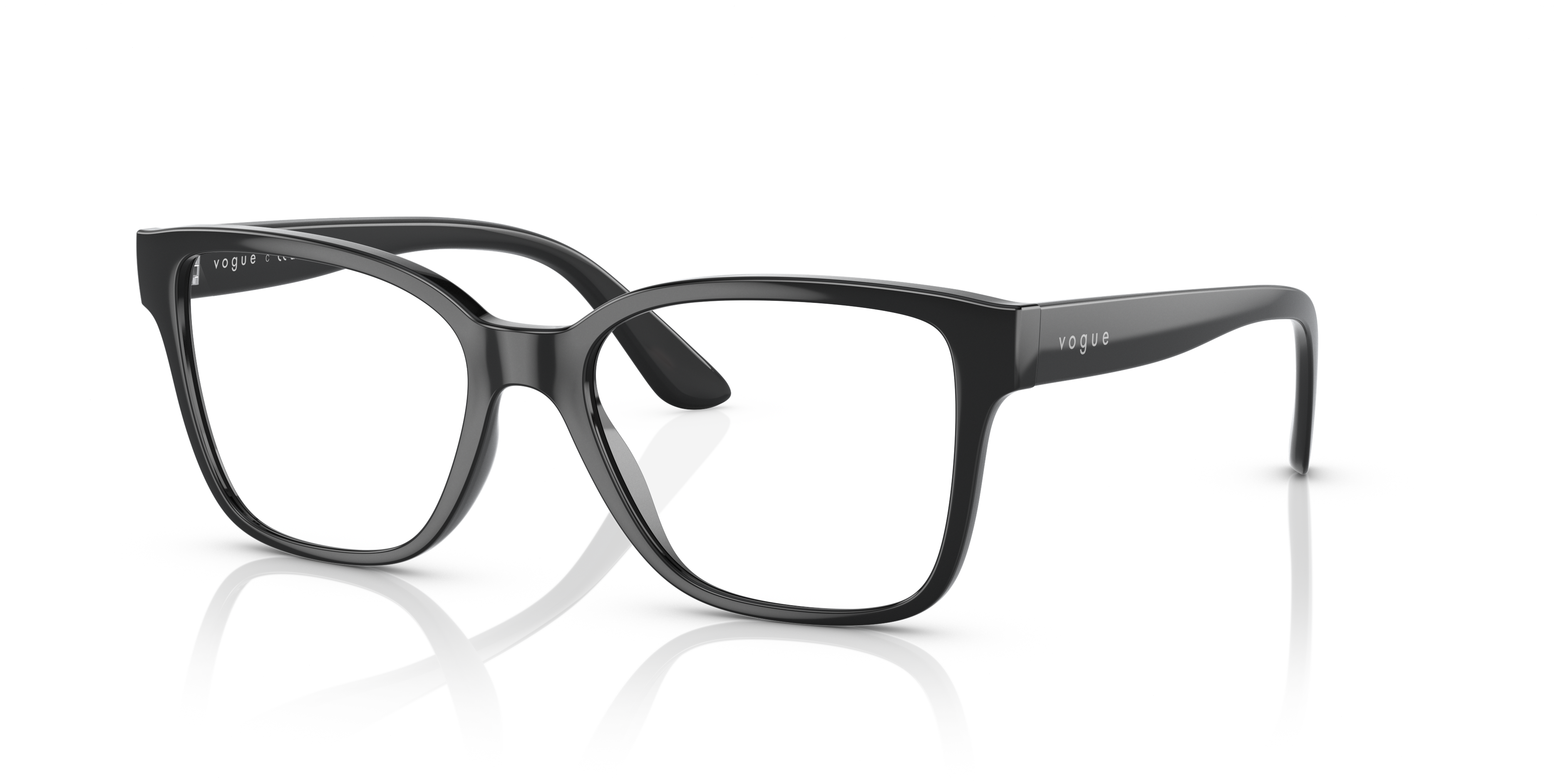 VO5452 Zwart KunststofEyeglass Frames van B24, Hoekweergave