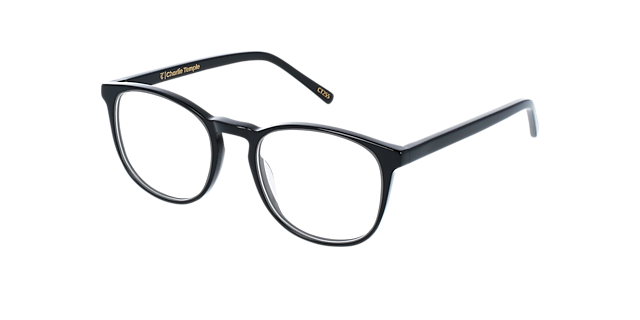 Owen Jet Black AcetatEyeglass Frames von B24, Dreiviertelansicht