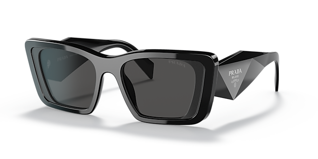 PR 08YS Schwarz AcetatSunglass Frames von B24, Dreiviertelansicht