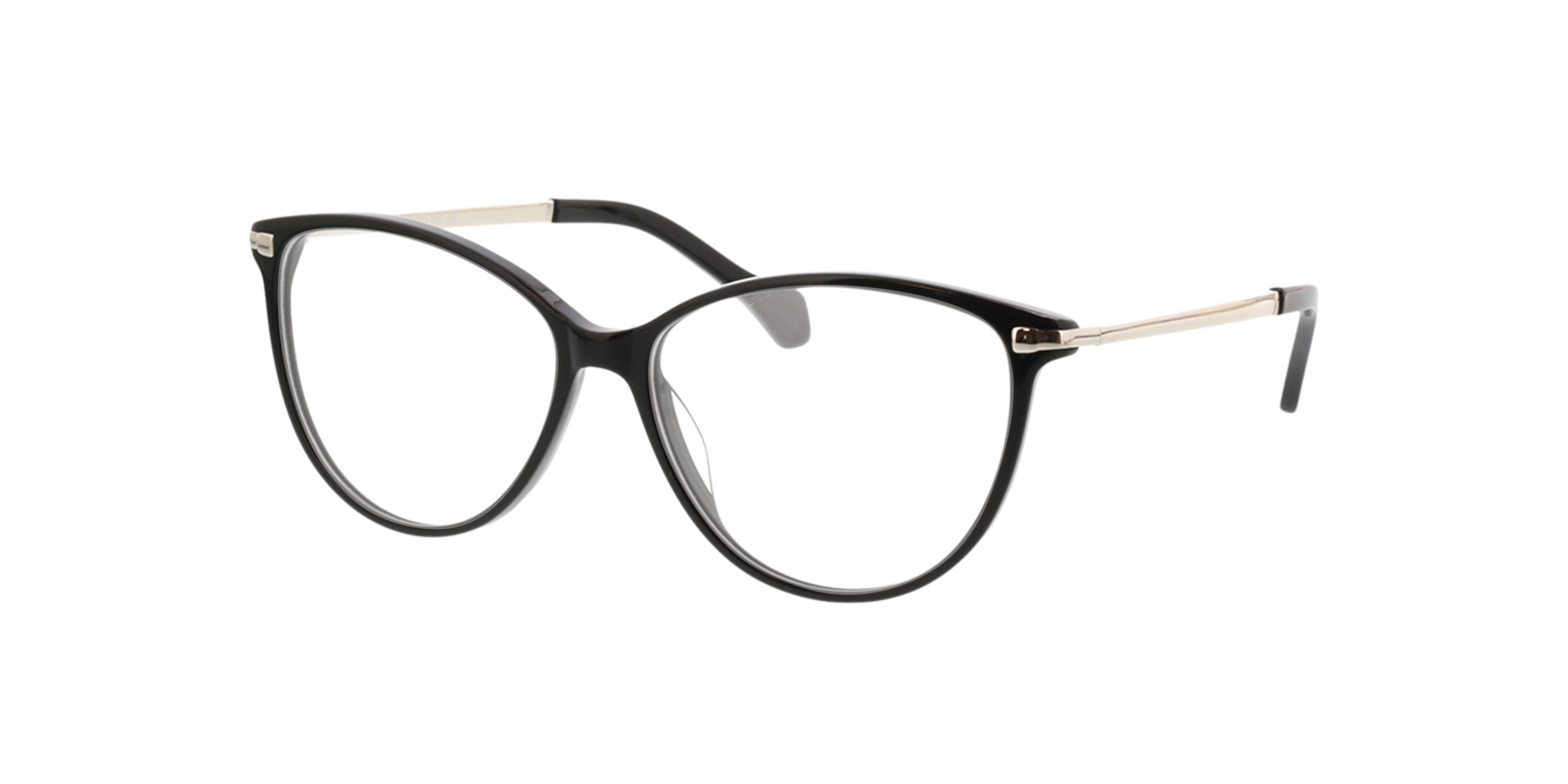 Eucla Zwart & Zilver AcetaatEyeglass Frames van B24, Hoekweergave