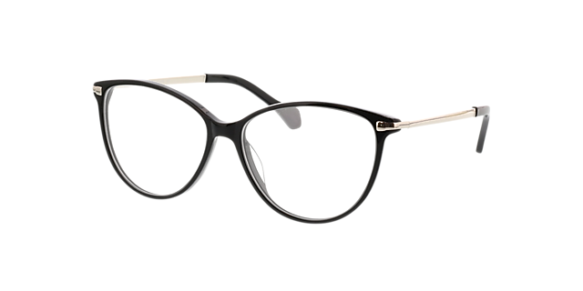 Eucla Schwarz & Silber AcetatEyeglass Frames von B24, Dreiviertelansicht