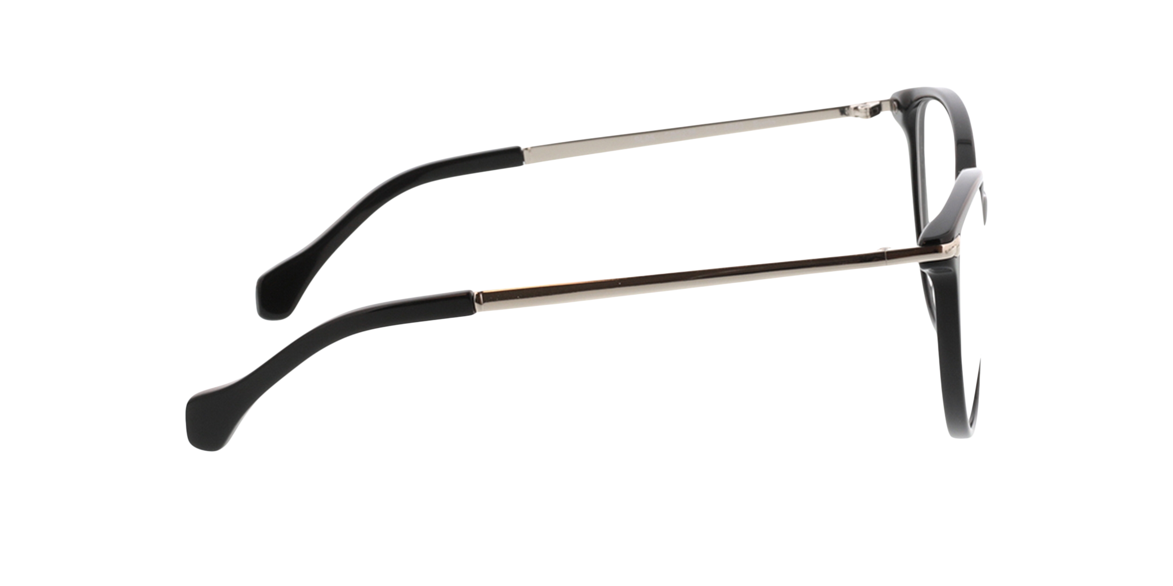 Eucla Zwart & Zilver AcetaatEyeglass Frames van B24, Zijaanzicht