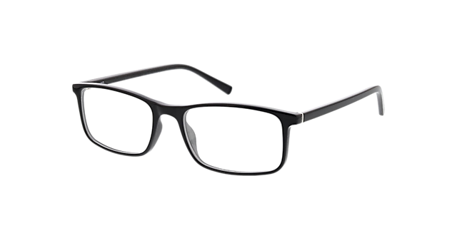 Bern Zwart KunststofEyeglass Frames van B24, Hoekweergave