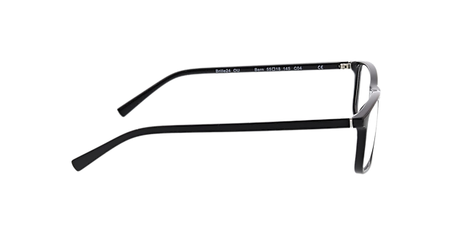 Bern Zwart KunststofEyeglass Frames van B24, Zijaanzicht