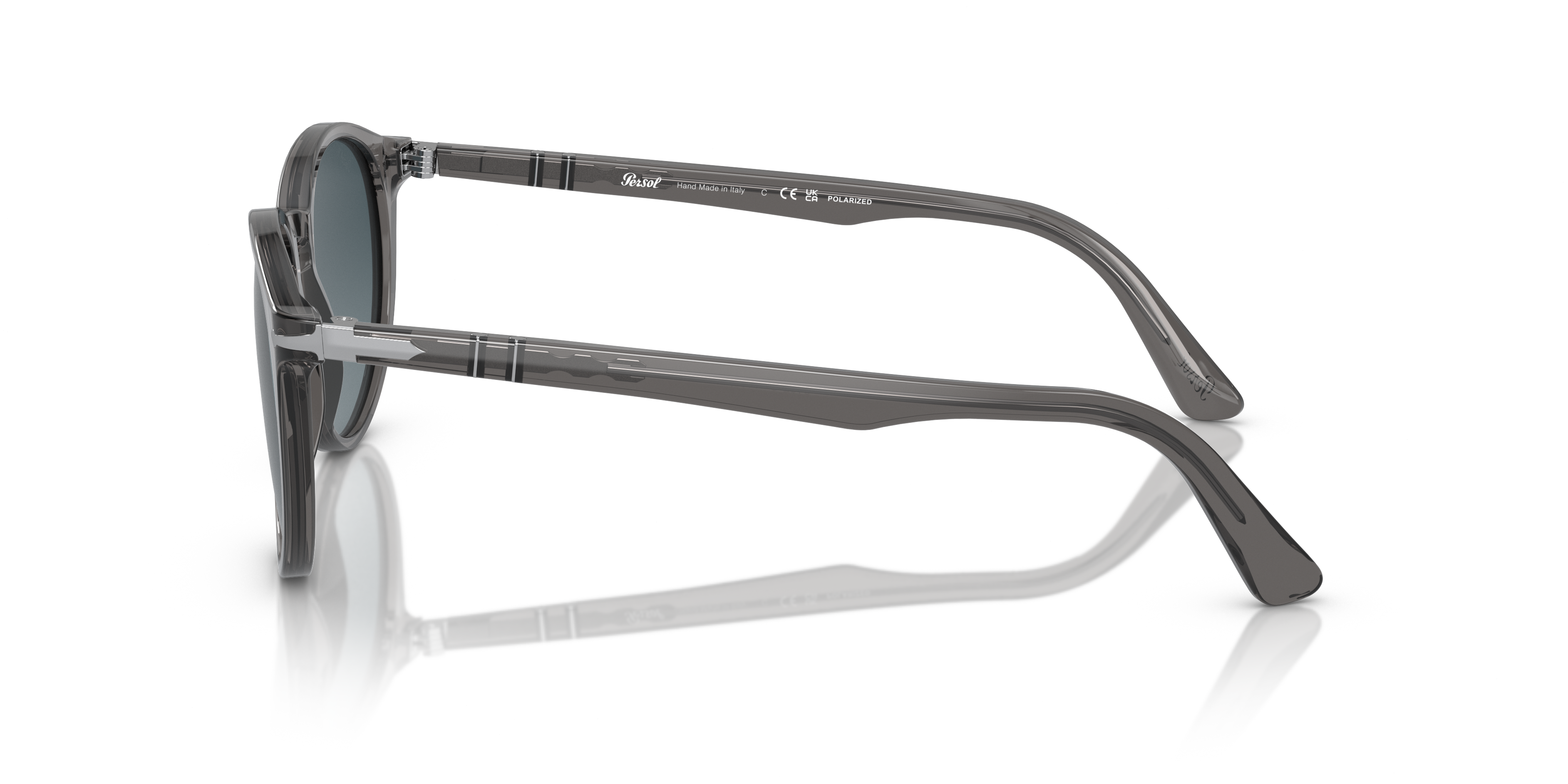 PO3152S Grau transparent AcetatSunglass Frames von B24, Seitenansicht