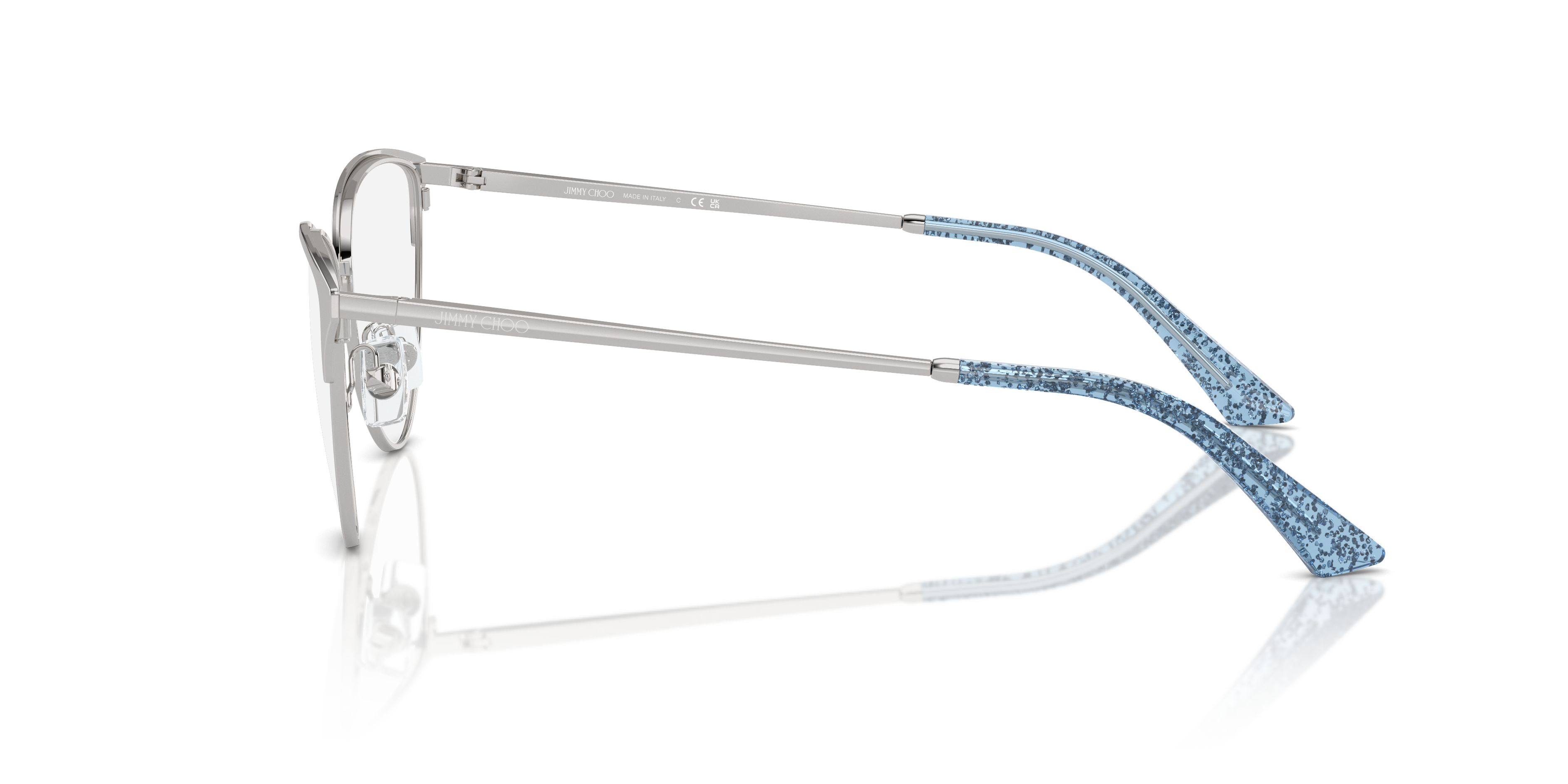 JC2002 Zilver MetaalEyeglass Frames van B24, Zijaanzicht