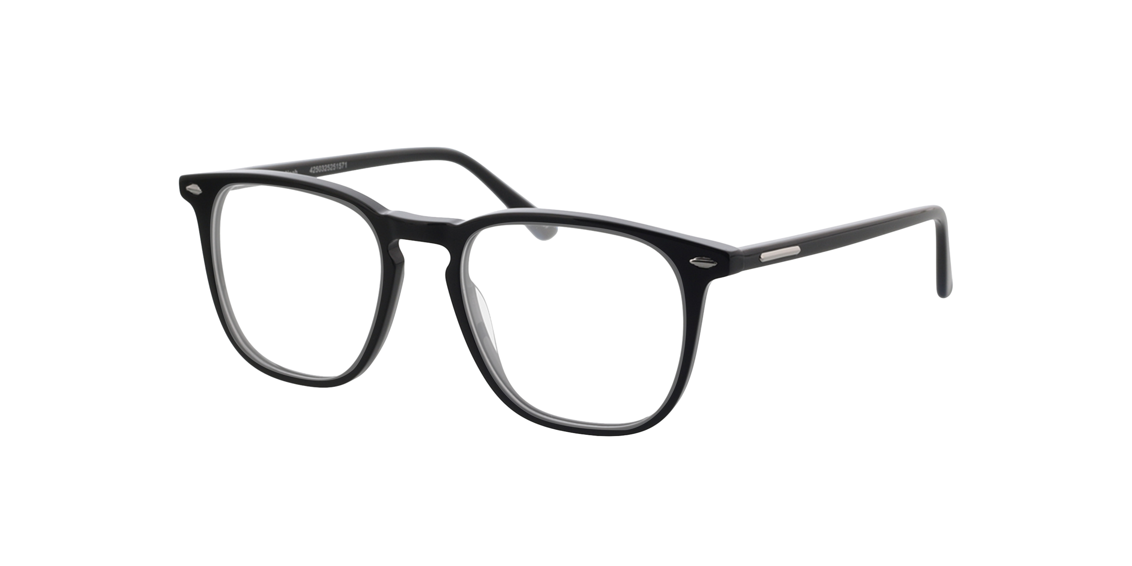 Noah Zwart AcetaatEyeglass Frames van B24, Hoekweergave