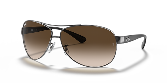 RB3386 Staalgrijs MetaalSunglass Frames van B24, Hoekweergave