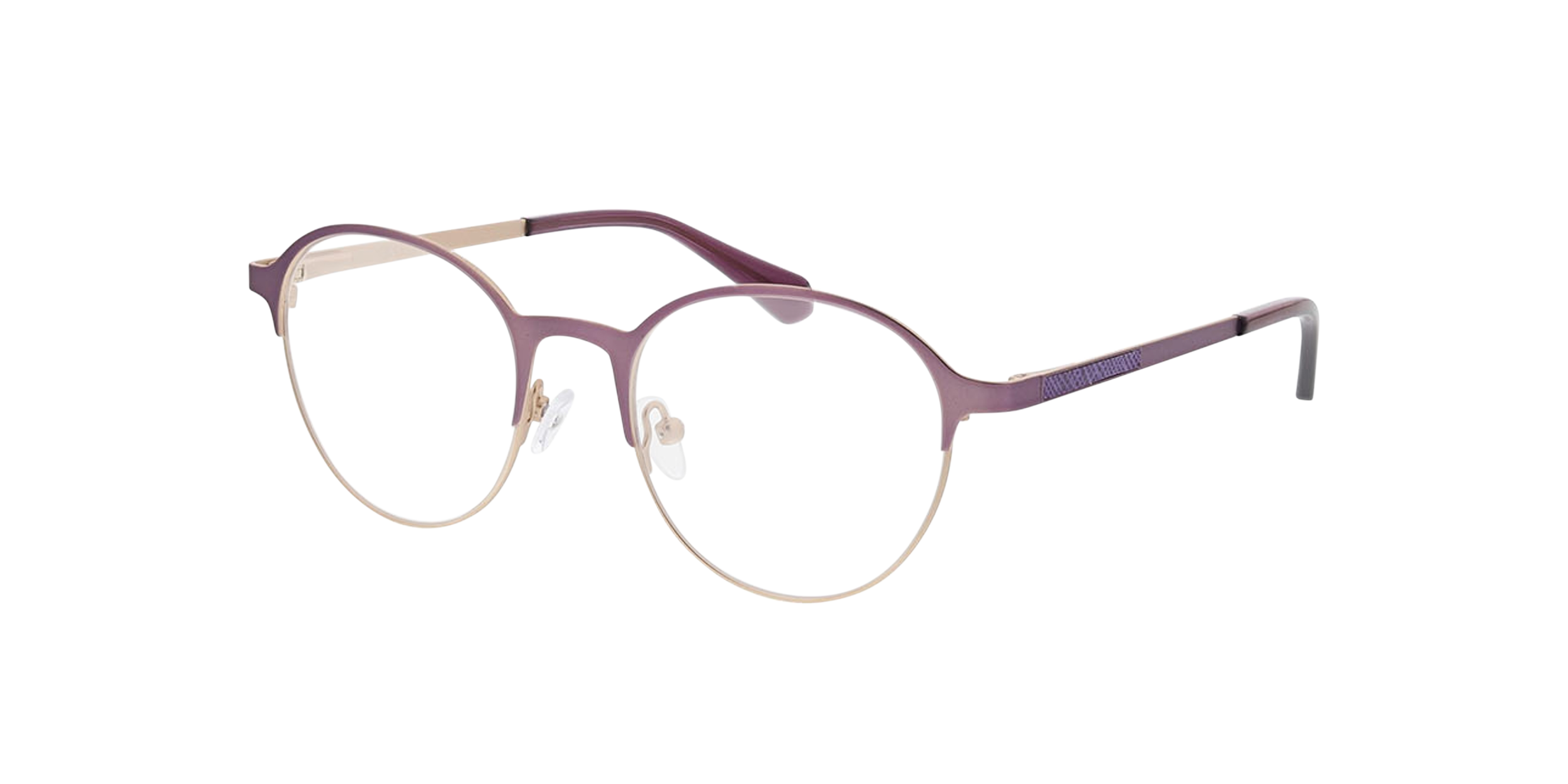 Neapel Matpaars  &  matgoud MetaalEyeglass Frames van B24, Hoekweergave