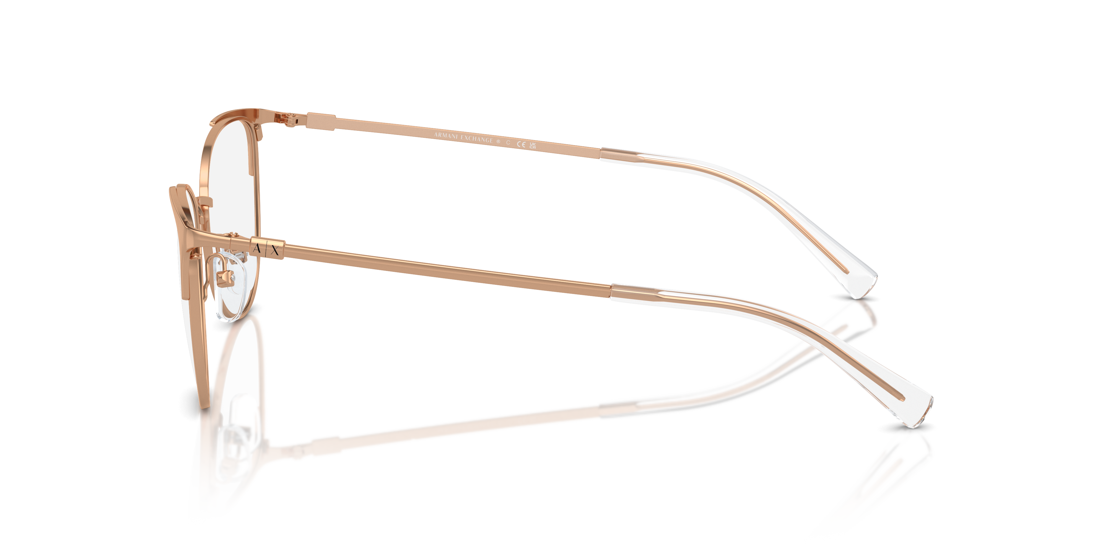 AX1034 Rotgold MetallEyeglass Frames von B24, Seitenansicht