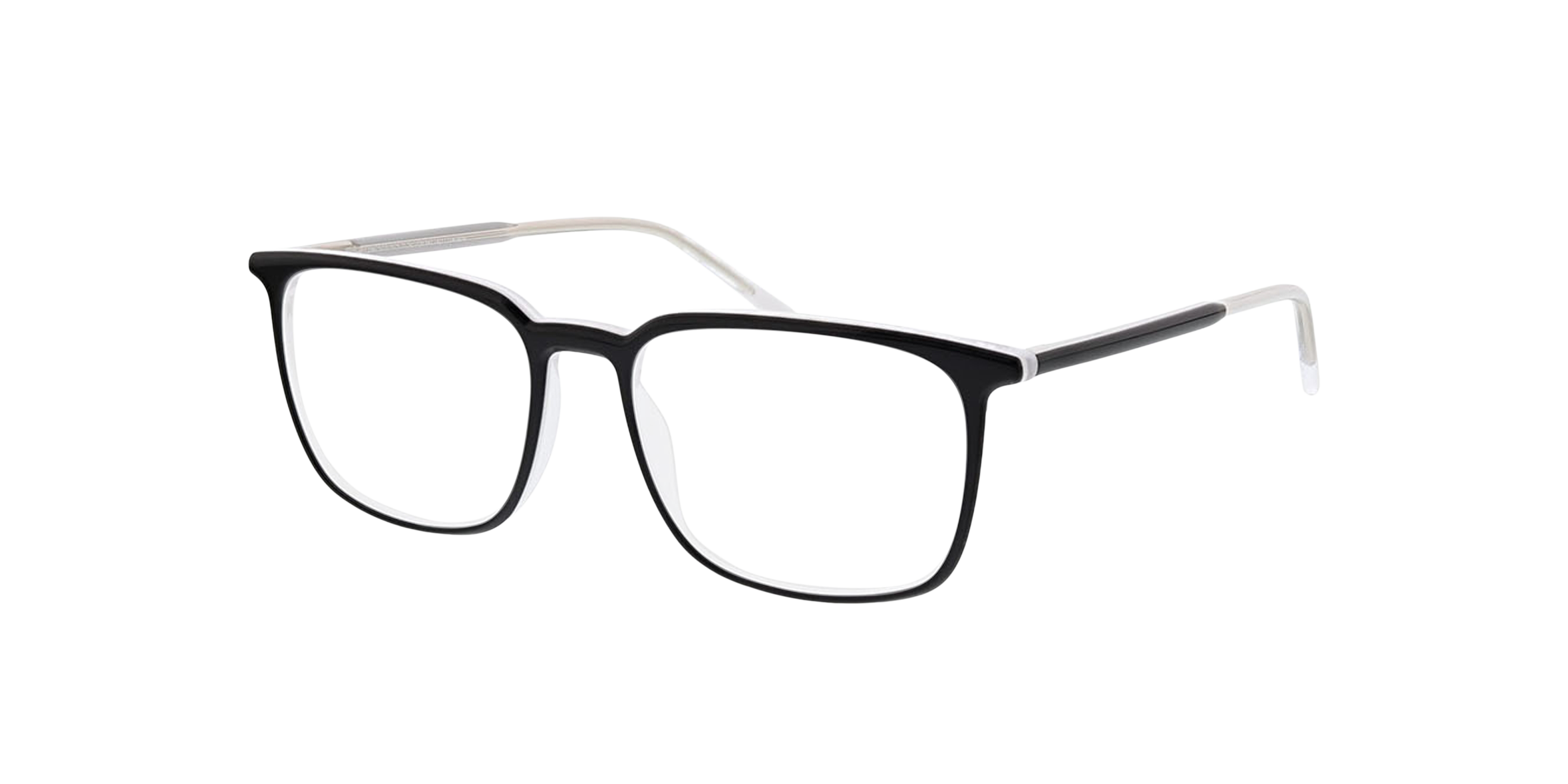 Oakland Drielaags zwart  &  kristal AcetaatEyeglass Frames van B24, Hoekweergave