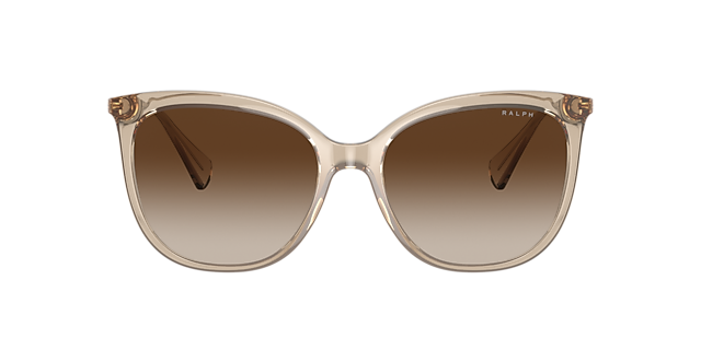 RA5248 Shiny Transparent Brown KunststofSunglass Frames van B24, met getinte lenzen