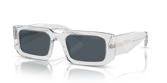 PR 06YS Grau transparent AcetatSunglass Frames von B24, Dreiviertelansicht