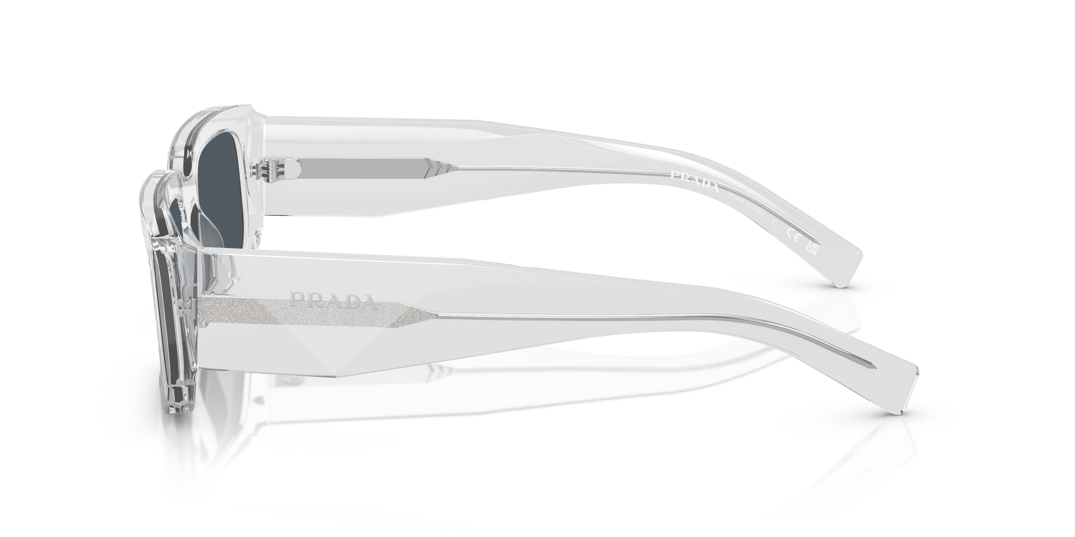 PR 06YS Transparant grijs AcetaatSunglass Frames van B24, Zijaanzicht