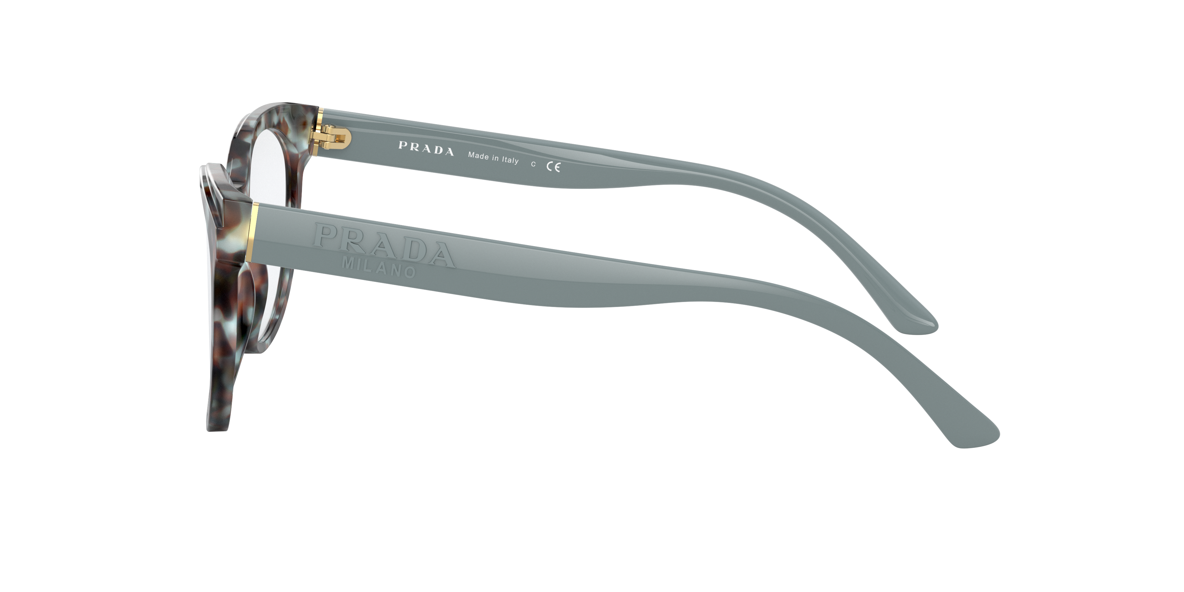 PR 05WV Blau & Braun AcetatEyeglass Frames von B24, Seitenansicht