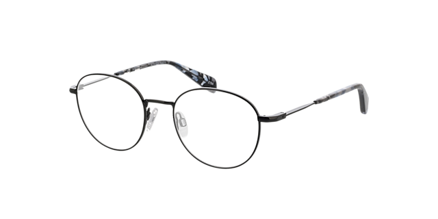 Princeton Black  &  Crystal Blue Pattern MetallEyeglass Frames von B24, Dreiviertelansicht