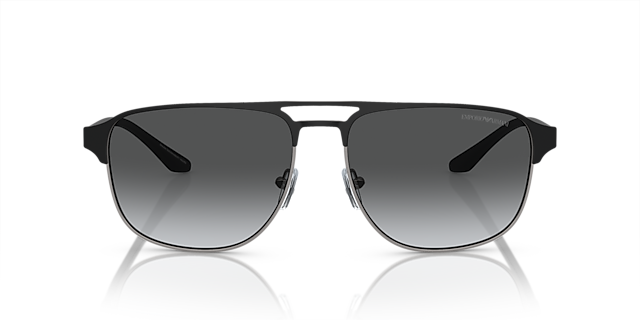 EA2144 Mat staalgrijs & zwart MetaalSunglass Frames van B24, Vooraanzicht