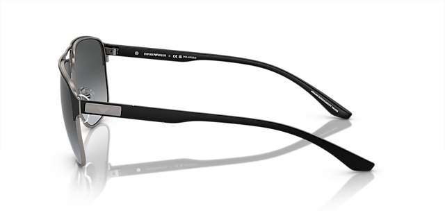 EA2144 Mat staalgrijs & zwart MetaalSunglass Frames van B24, Zijaanzicht