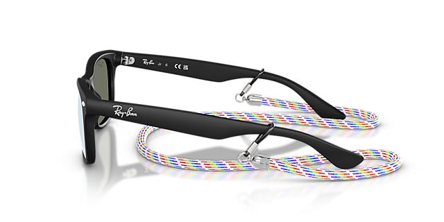 RB9052S Rubber zwart KunststofSunglass Frames van B24, Zijaanzicht