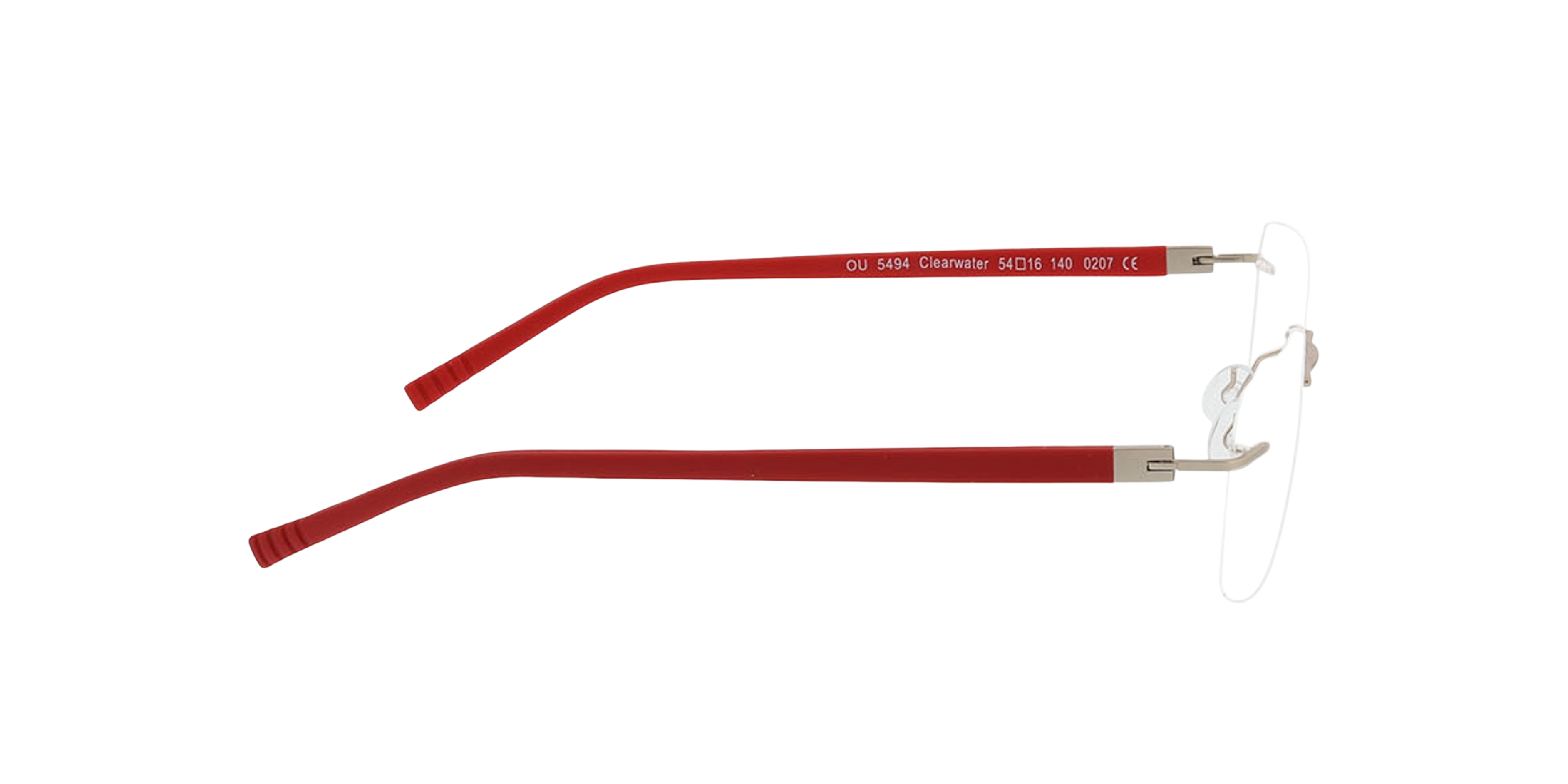 Clearwater Matgoud  &  rood MetaalEyeglass Frames van B24, Zijaanzicht