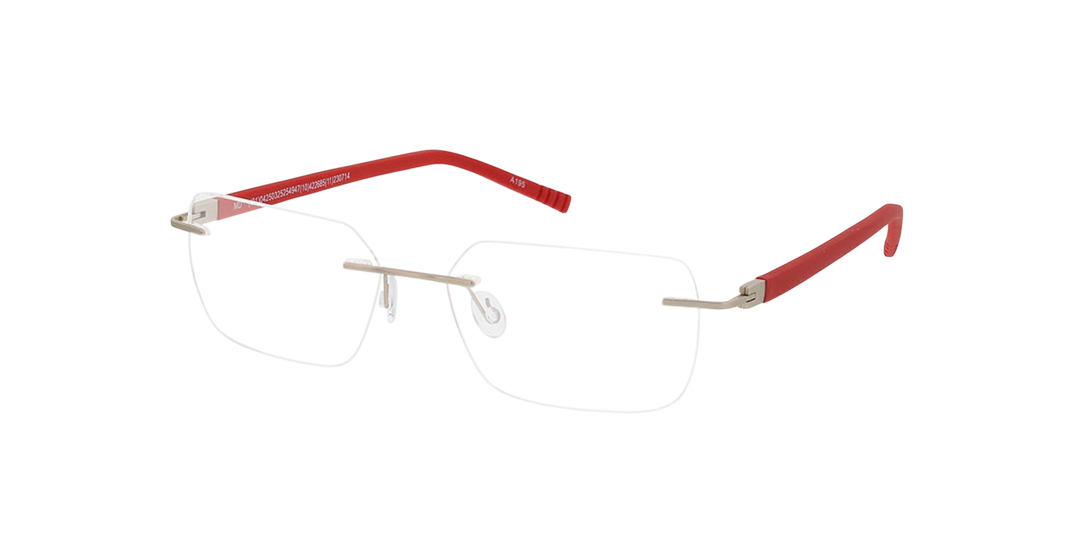 Clearwater Matgoud  &  rood MetaalEyeglass Frames van B24, Hoekweergave