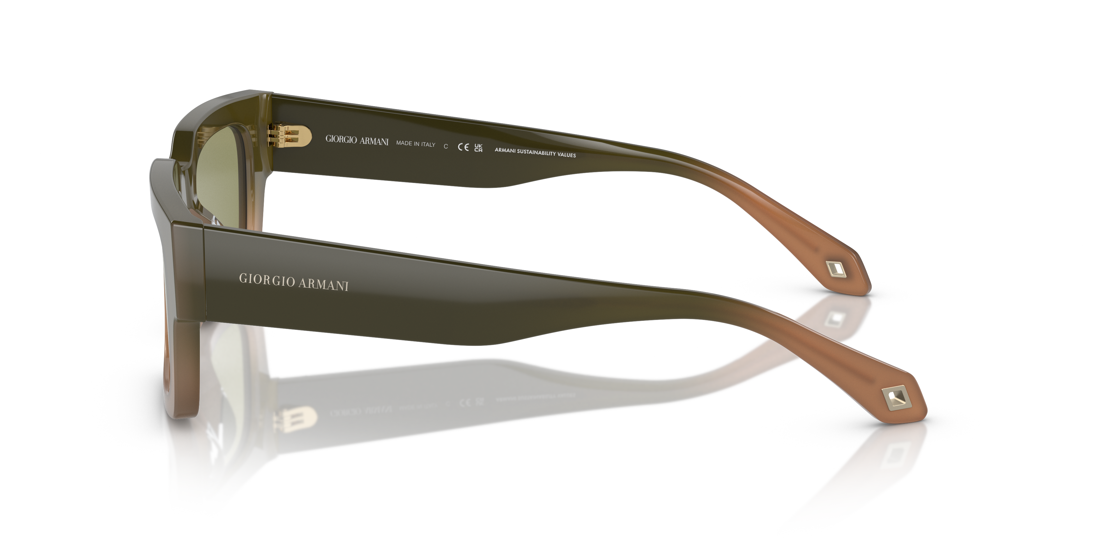 AR8184U Gradient Green & Brown AcetatSunglass Frames von B24, Seitenansicht