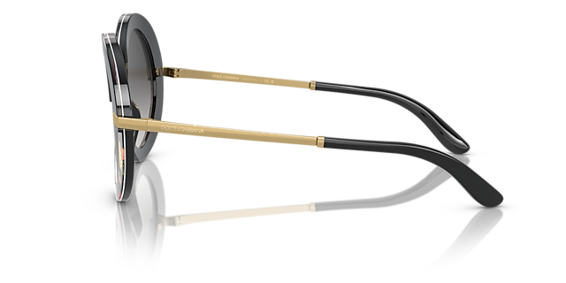 DG4393 Black On Winter Flowers Print AcetaatSunglass Frames van B24, Zijaanzicht