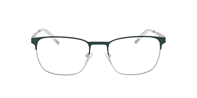 Hamilton Matt Green & Matt Silver MetallEyeglass Frames von B24, Vorderansicht