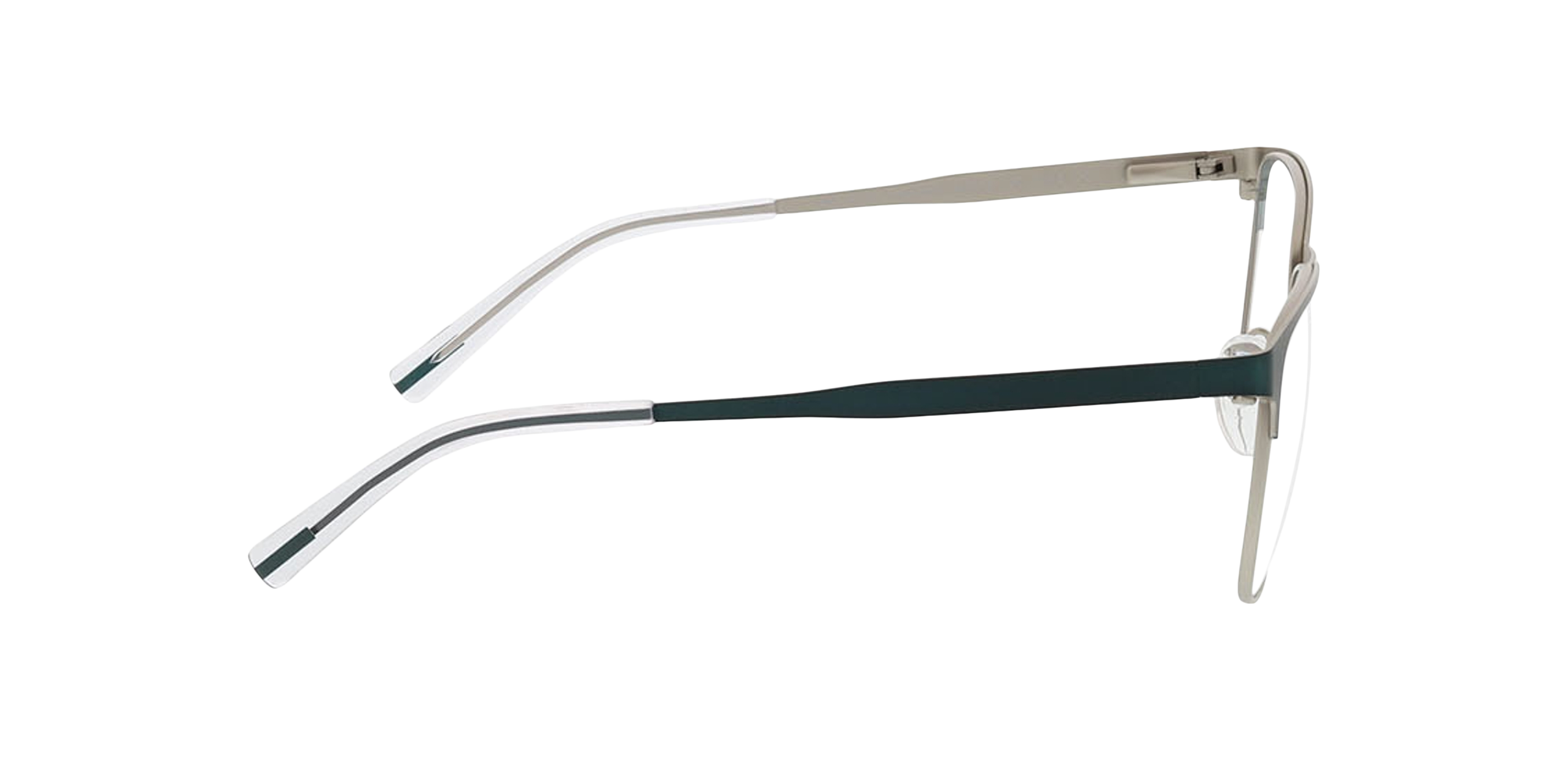 Hamilton Matgroen  &  matzilver MetaalEyeglass Frames van B24, Zijaanzicht