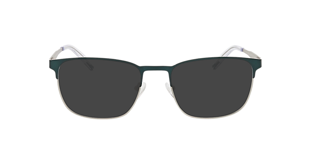 Hamilton Matt Green & Matt Silver MetallEyeglass Frames von B24, mit getönten Gläsern