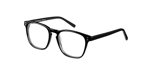 Stanton Jet Black AcetatEyeglass Frames von B24, Dreiviertelansicht