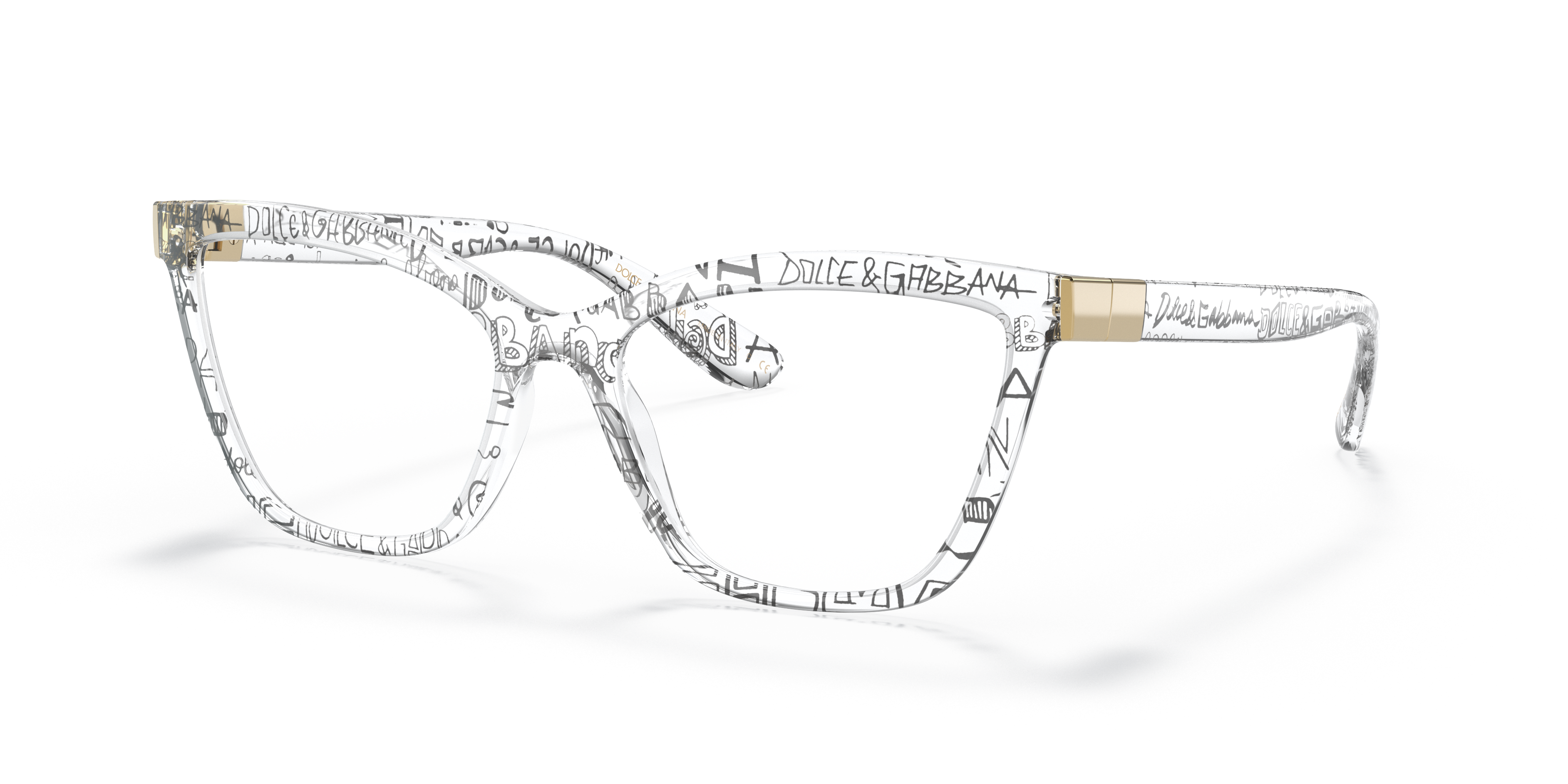 DG5076 Transparant graffiti KunststofEyeglass Frames van B24, Hoekweergave