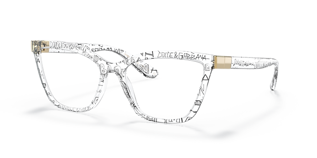 DG5076 Transparant graffiti KunststofEyeglass Frames van B24, Hoekweergave