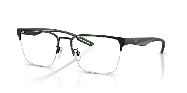 EA1137 Matt Schwarz MetallEyeglass Frames von B24, Dreiviertelansicht