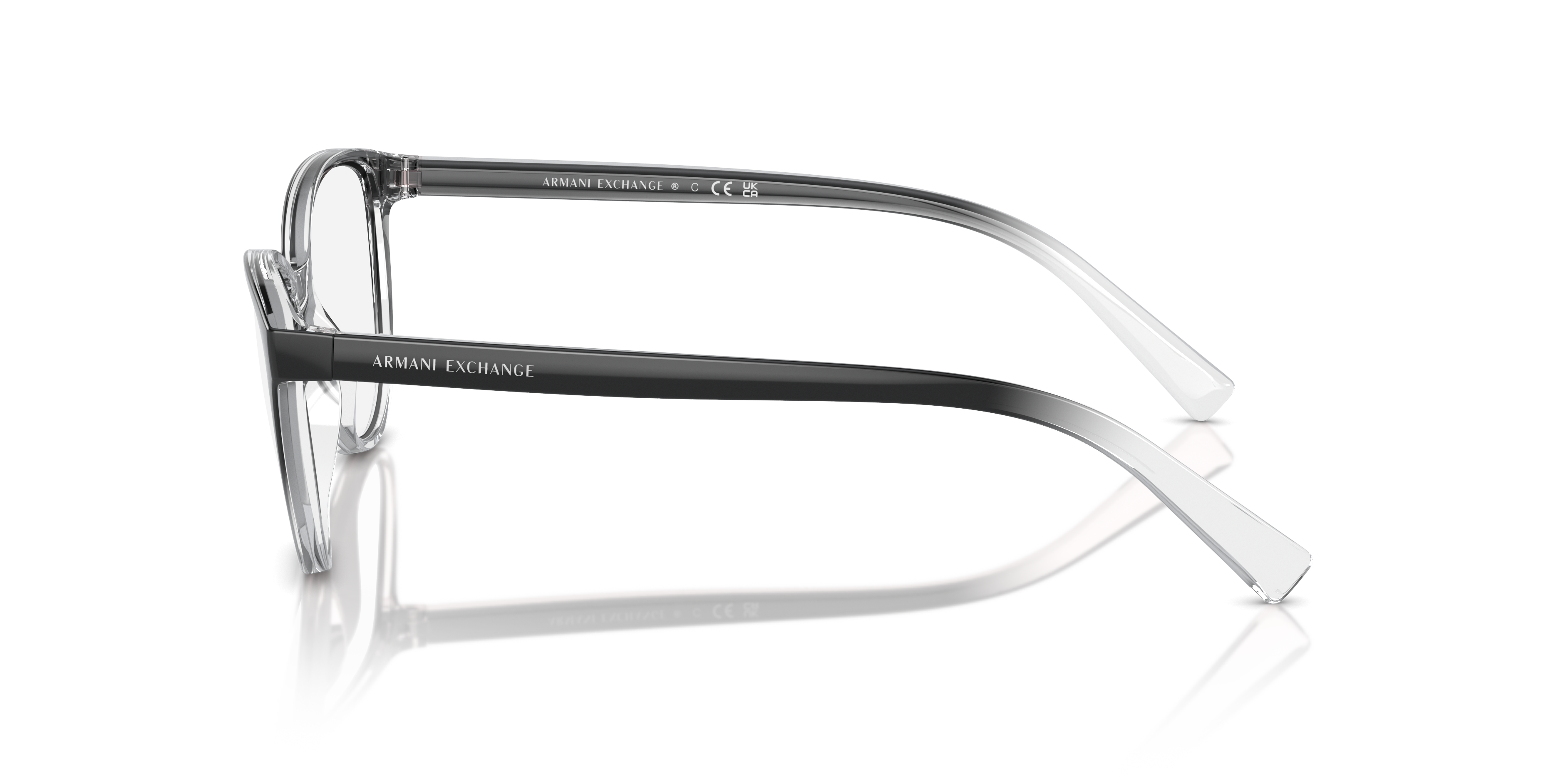 AX3053 Black & Grey KunststofEyeglass Frames van B24, Zijaanzicht