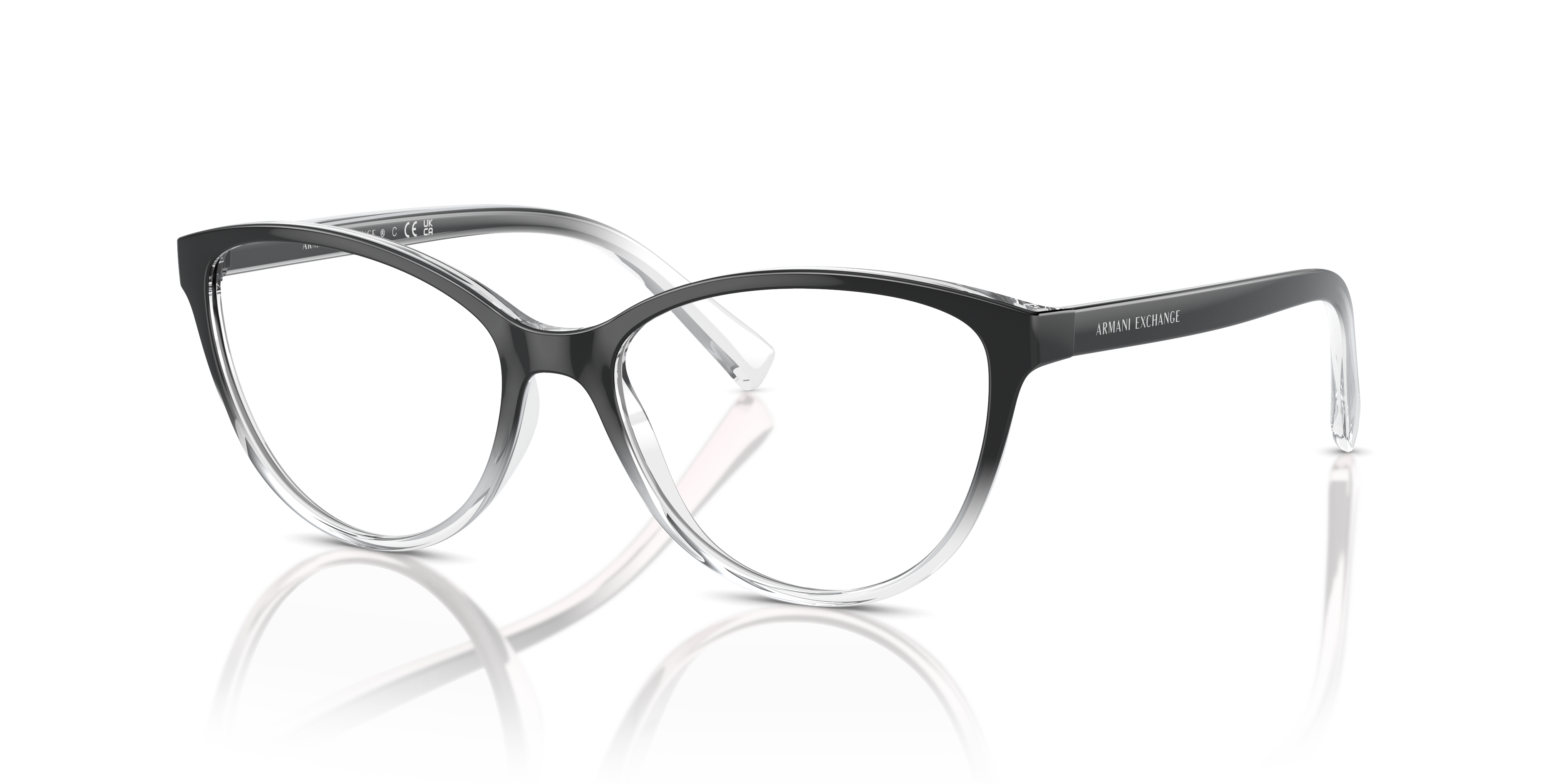 AX3053 Black & Grey KunststofEyeglass Frames van B24, Hoekweergave
