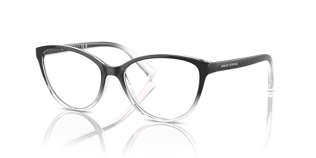AX3053 Black & Grey KunststoffEyeglass Frames von B24, Dreiviertelansicht