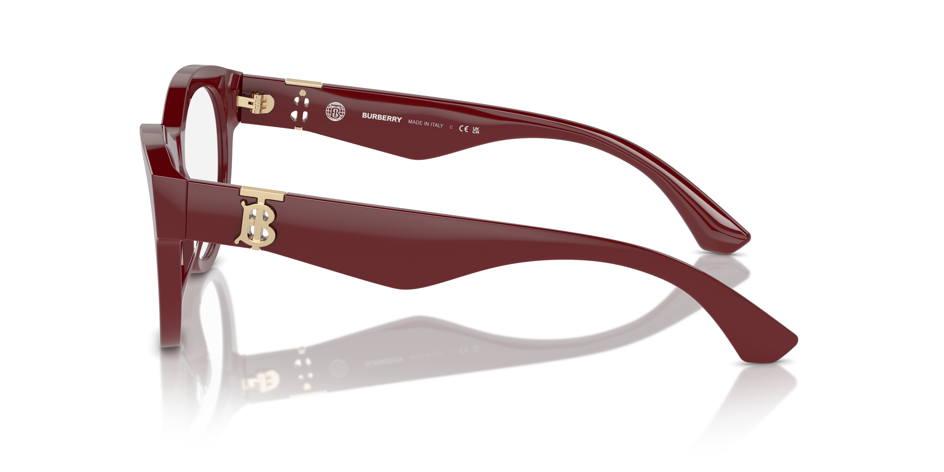 BE2404 Bordeaux AcetaatEyeglass Frames van B24, Zijaanzicht