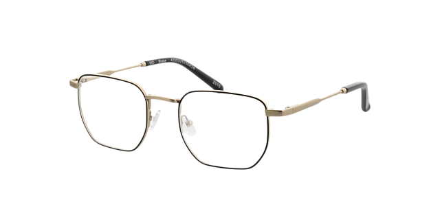 Blake Satijngoud  &  zwart MetaalEyeglass Frames van B24, Hoekweergave