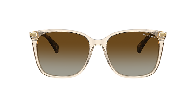 RA5293 Shiny Transparent Brown AcetatSunglass Frames von B24, mit getönten Gläsern