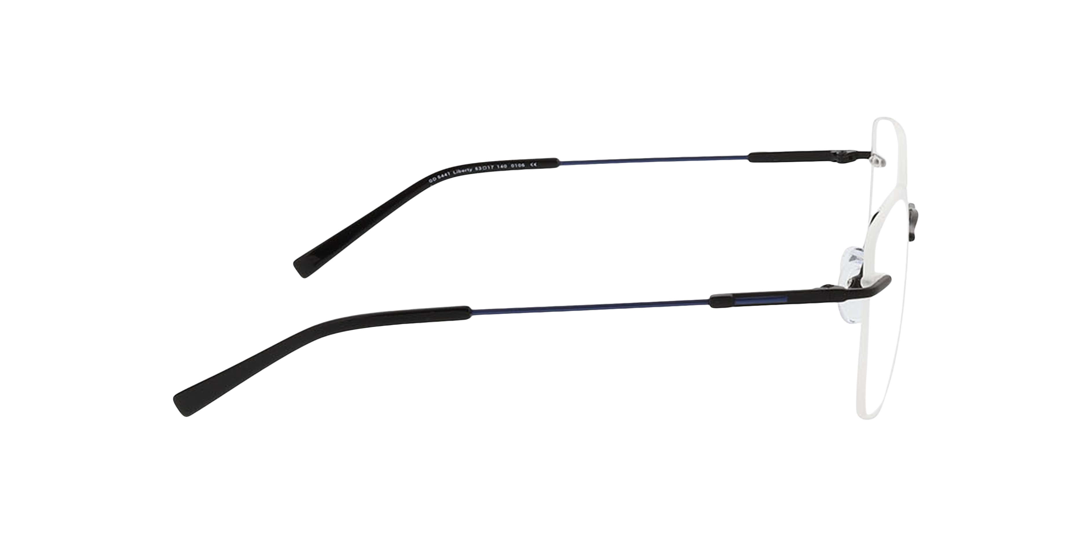 Liberty Zwart & blauw MetaalEyeglass Frames van B24, Zijaanzicht