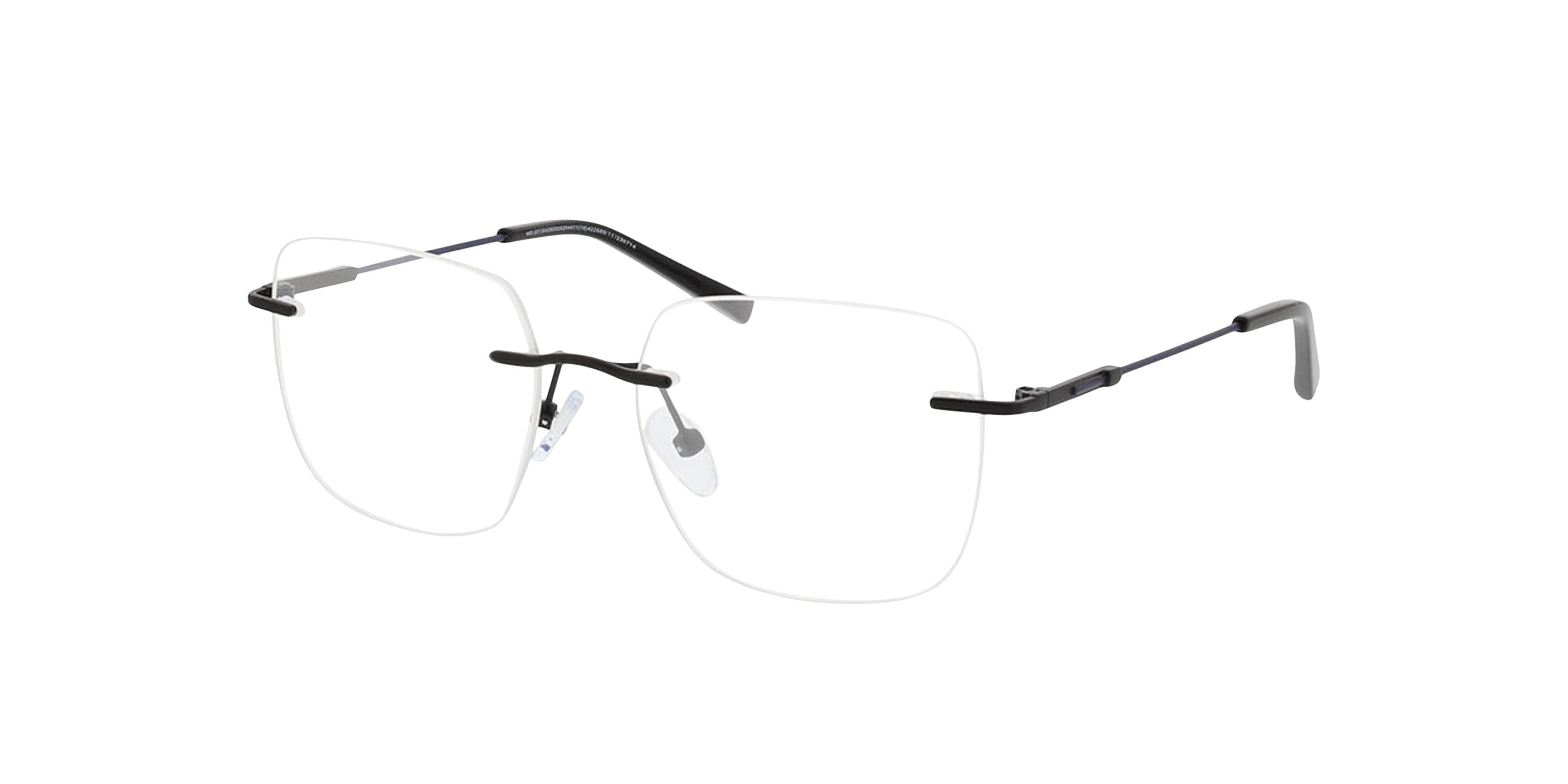 Liberty Zwart & blauw MetaalEyeglass Frames van B24, Hoekweergave