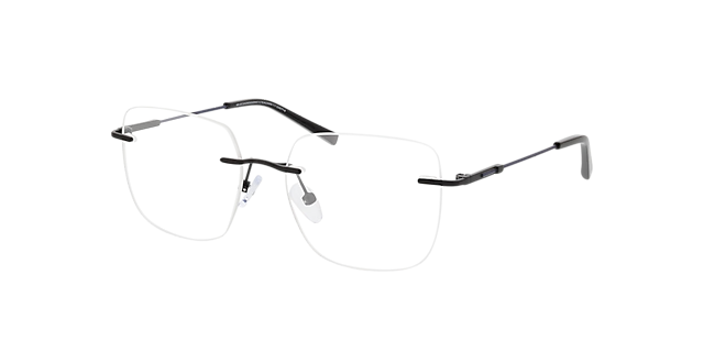 Liberty Zwart & blauw MetaalEyeglass Frames van B24, Hoekweergave