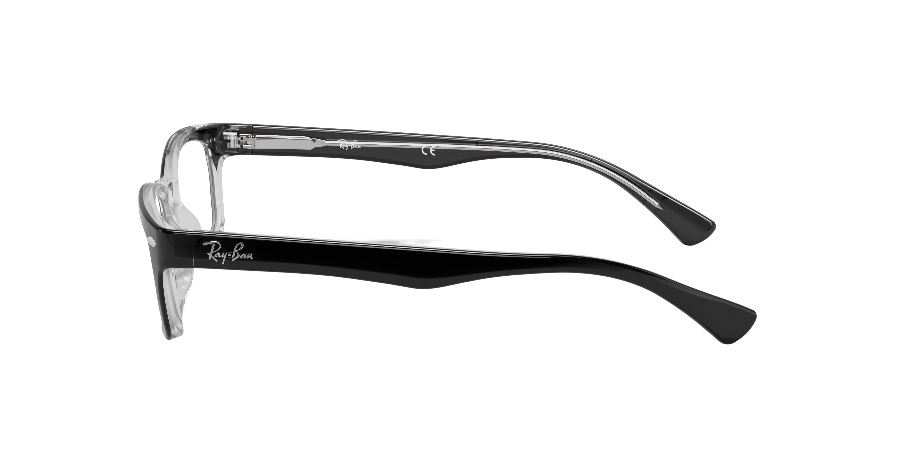 RB5150 Zwart op transparant AcetaatEyeglass Frames van B24, Zijaanzicht