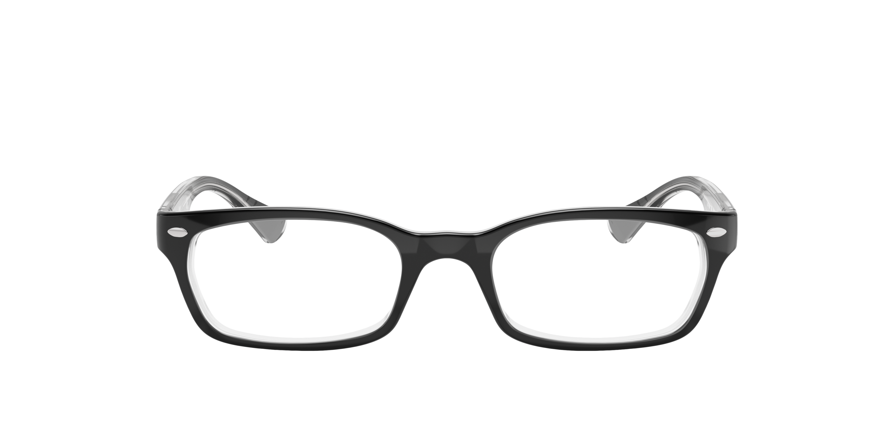 Ray-Ban 805289226932 Schwarz Auf Transparent/black On Transparent, Size: Small
