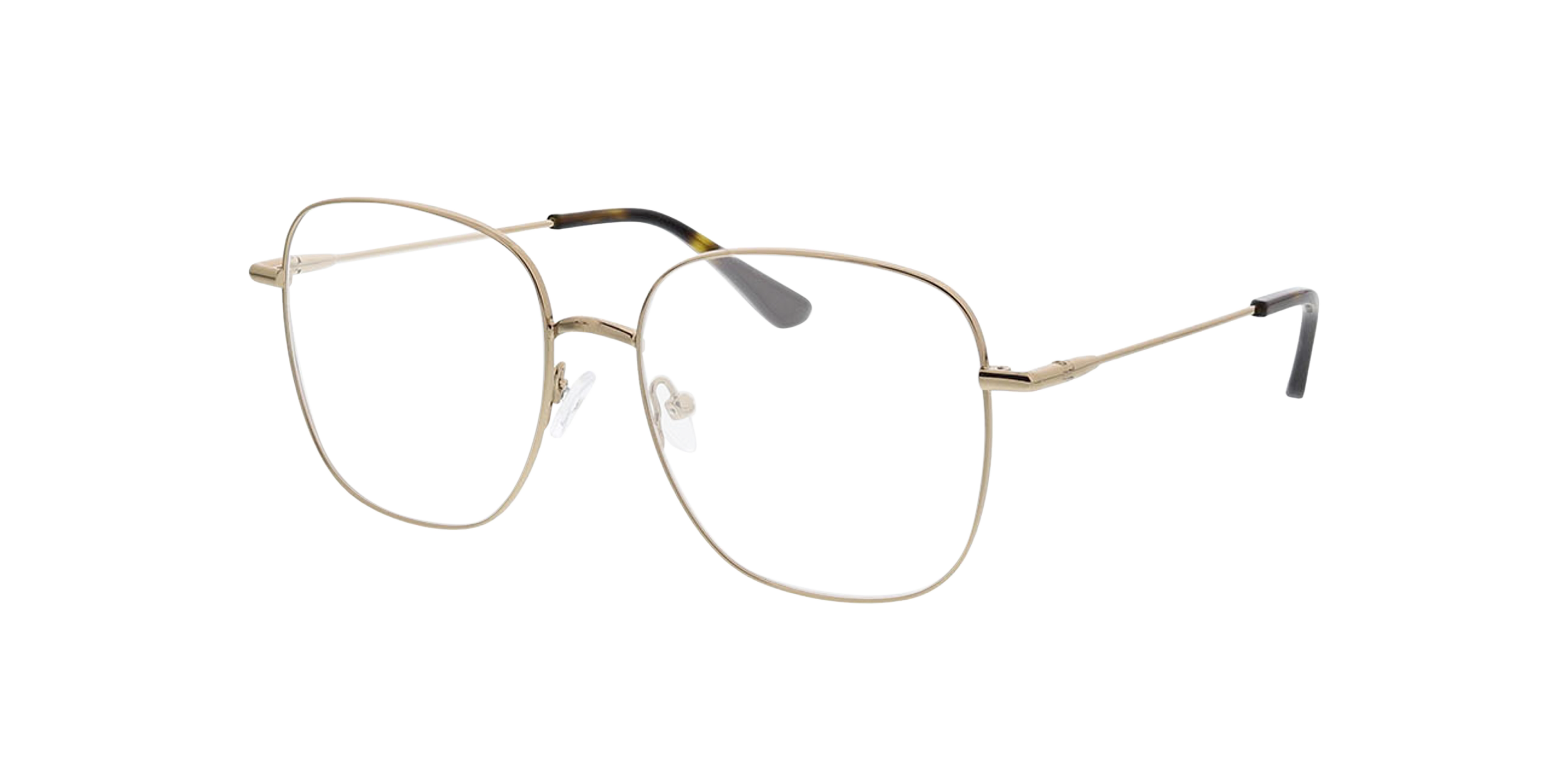 Schwerin Gold MetallEyeglass Frames von B24, Dreiviertelansicht