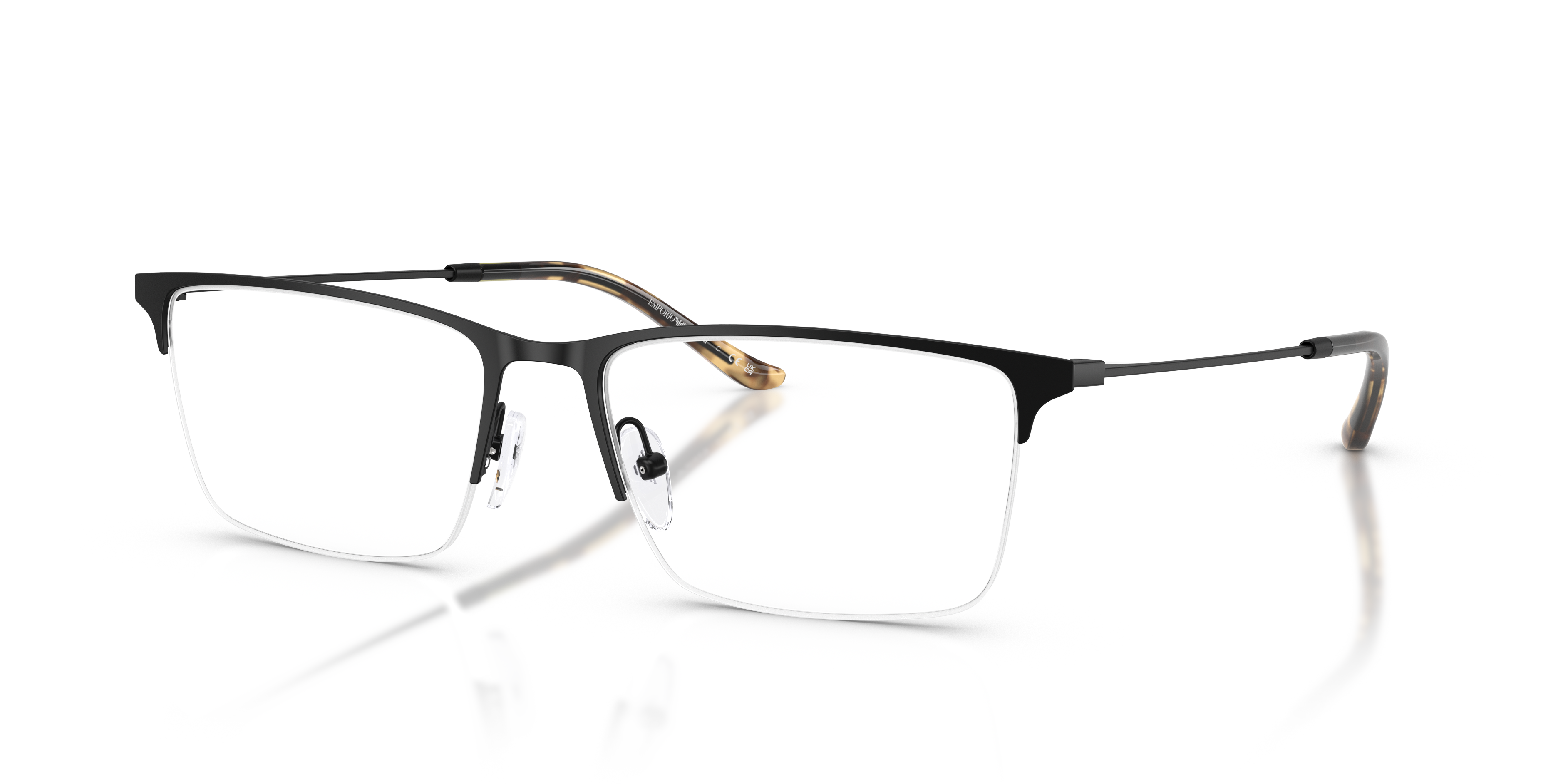 EA1171 Matzwart MetaalEyeglass Frames van B24, Hoekweergave