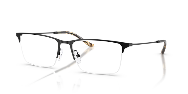 EA1171 Matt Schwarz MetallEyeglass Frames von B24, Dreiviertelansicht