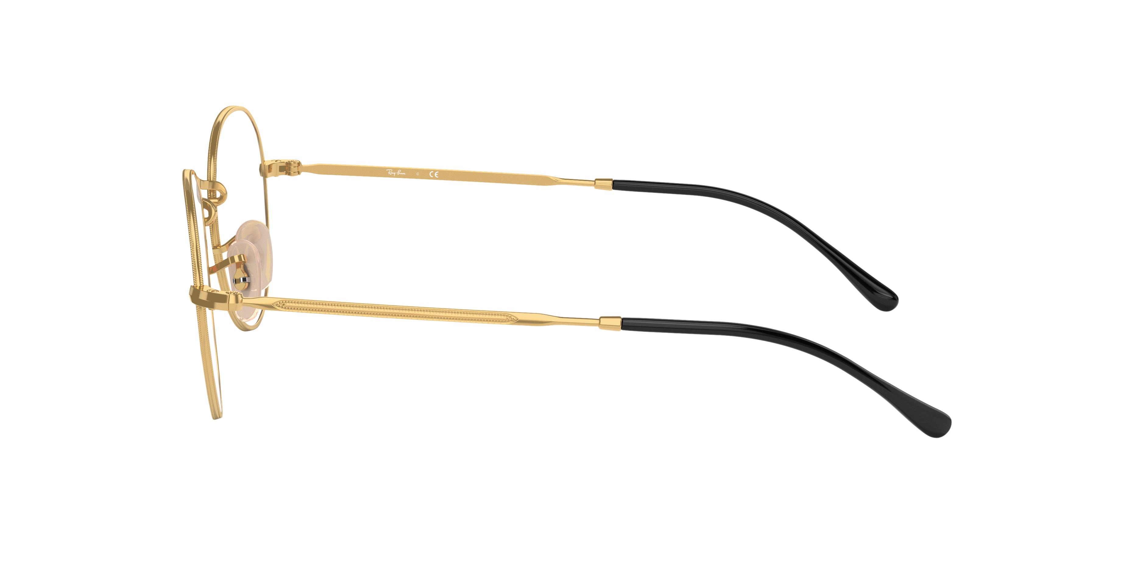 RB3582V Zwart op goud MetaalEyeglass Frames van B24, Zijaanzicht